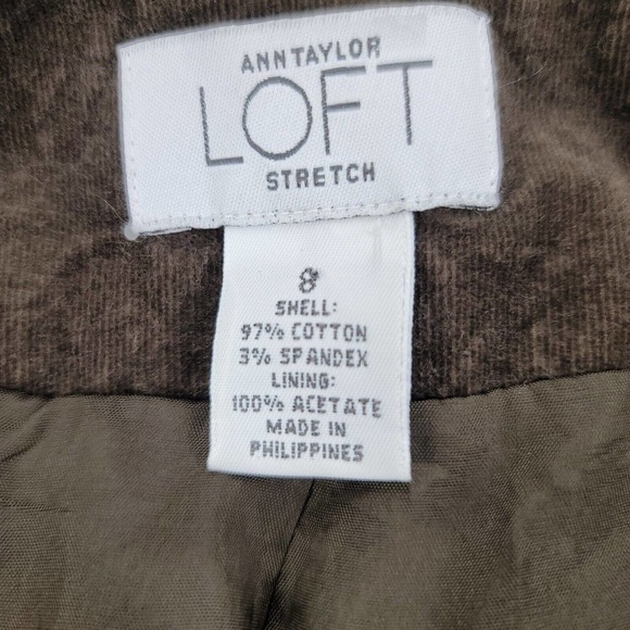 Ann Taylor Loft Stretch Jacket Womens 8 Brown‎ Buttons Long Sleeve - Picture 3 of 14